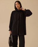 Textured chiffon tunic with scarf detail Scl