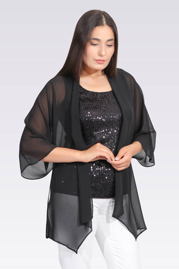 Tolga Saraçoğlu Oversize Şifon Midi Tuni̇k - Minimalist Günlük Stil Main image