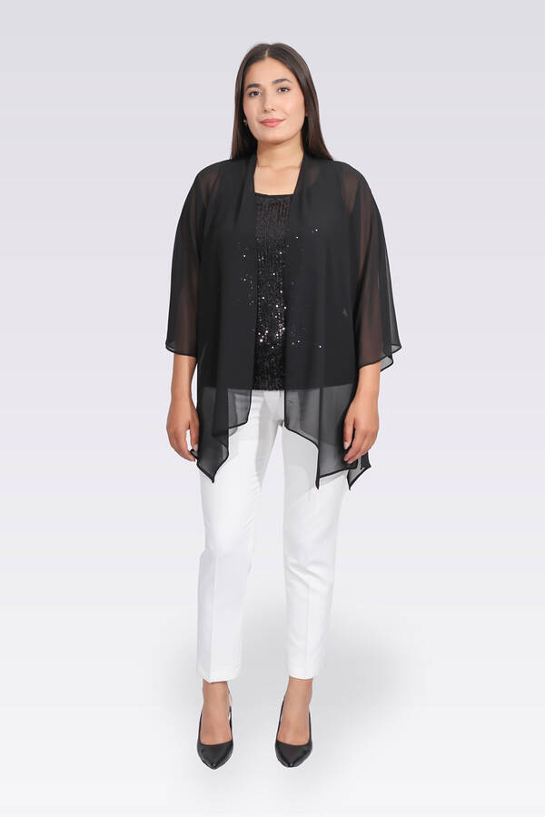 Tolga Saraçoğlu Oversize Şifon Midi Tuni̇k - Minimalist Günlük Stil Secondary image