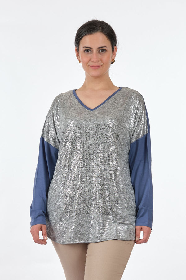 Twomail Oversize V Yaka Midi Bluz - Günlük & Şık