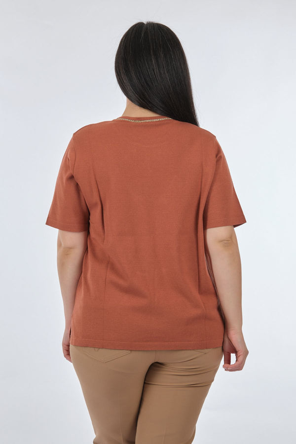 Twomail Oversize Minimalist Kadın Triko - Kısa Kol - Günlük