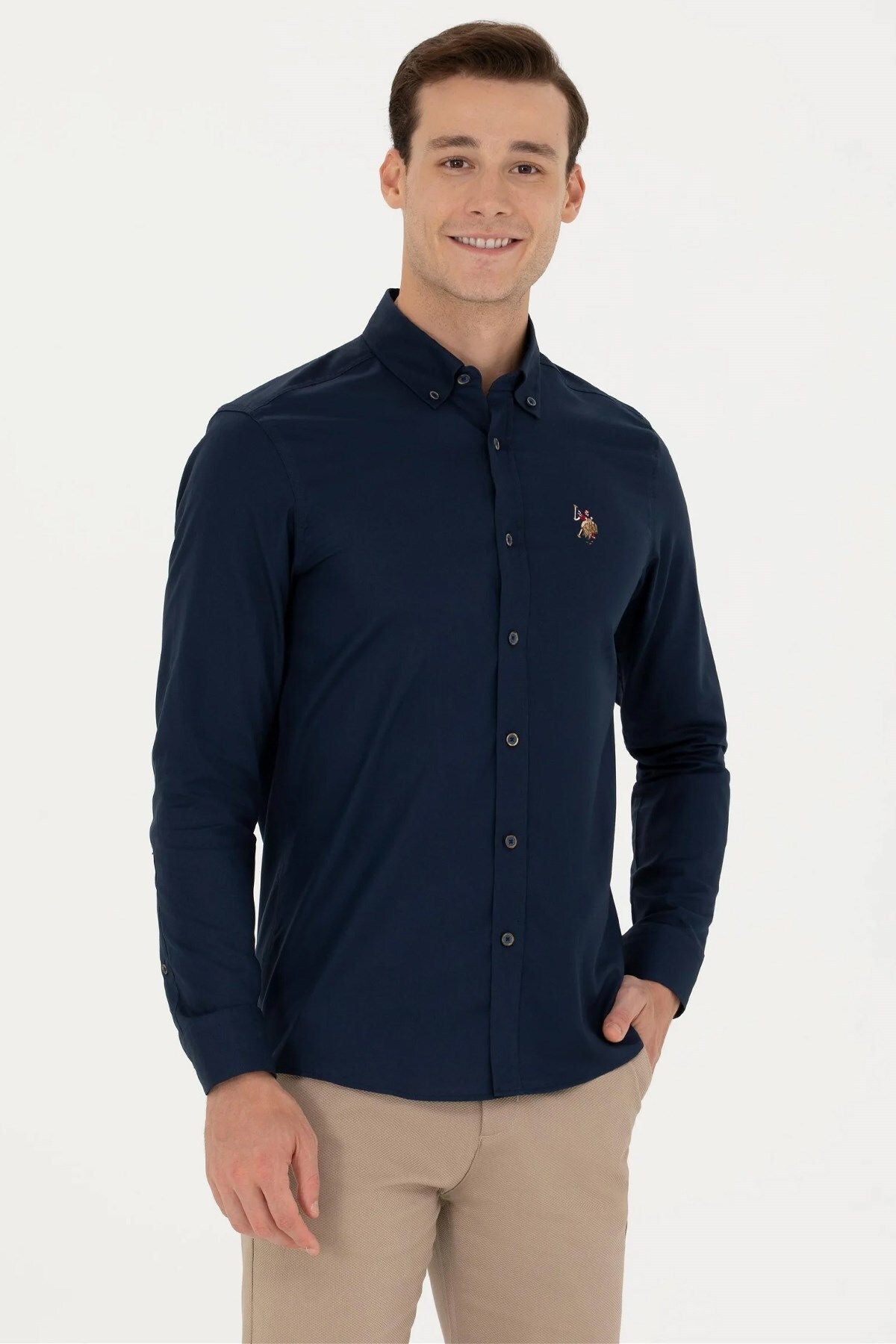 U.S. Polo Assn. Minimalist Erkek Uzun Kol Gömlek - Günlük & İş