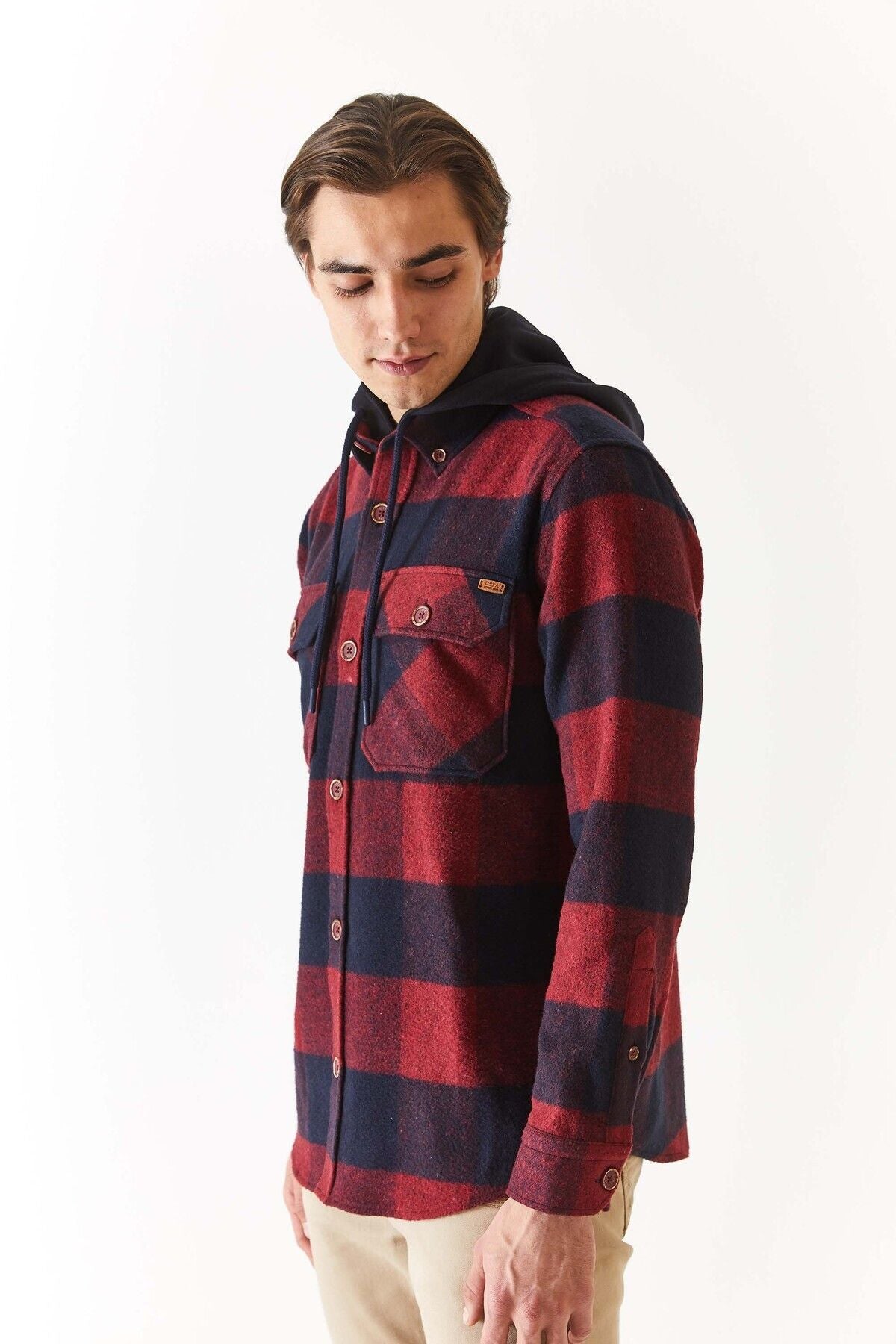 U.S. Polo Assn. Erkek Oversize Flanel Gömlek - Kaban Yaka - Uzun Kol Secondary image