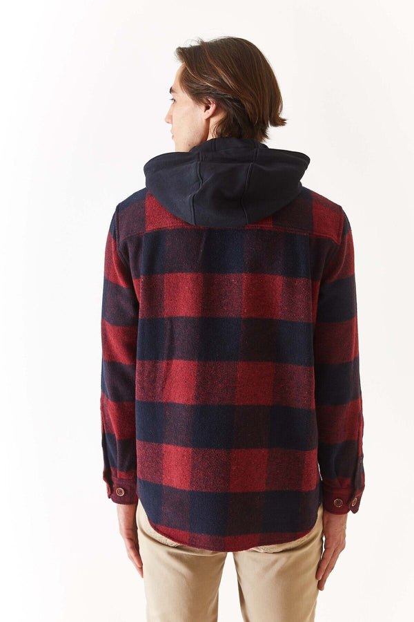 U.S. Polo Assn. Erkek Oversize Flanel Gömlek - Kaban Yaka - Uzun Kol