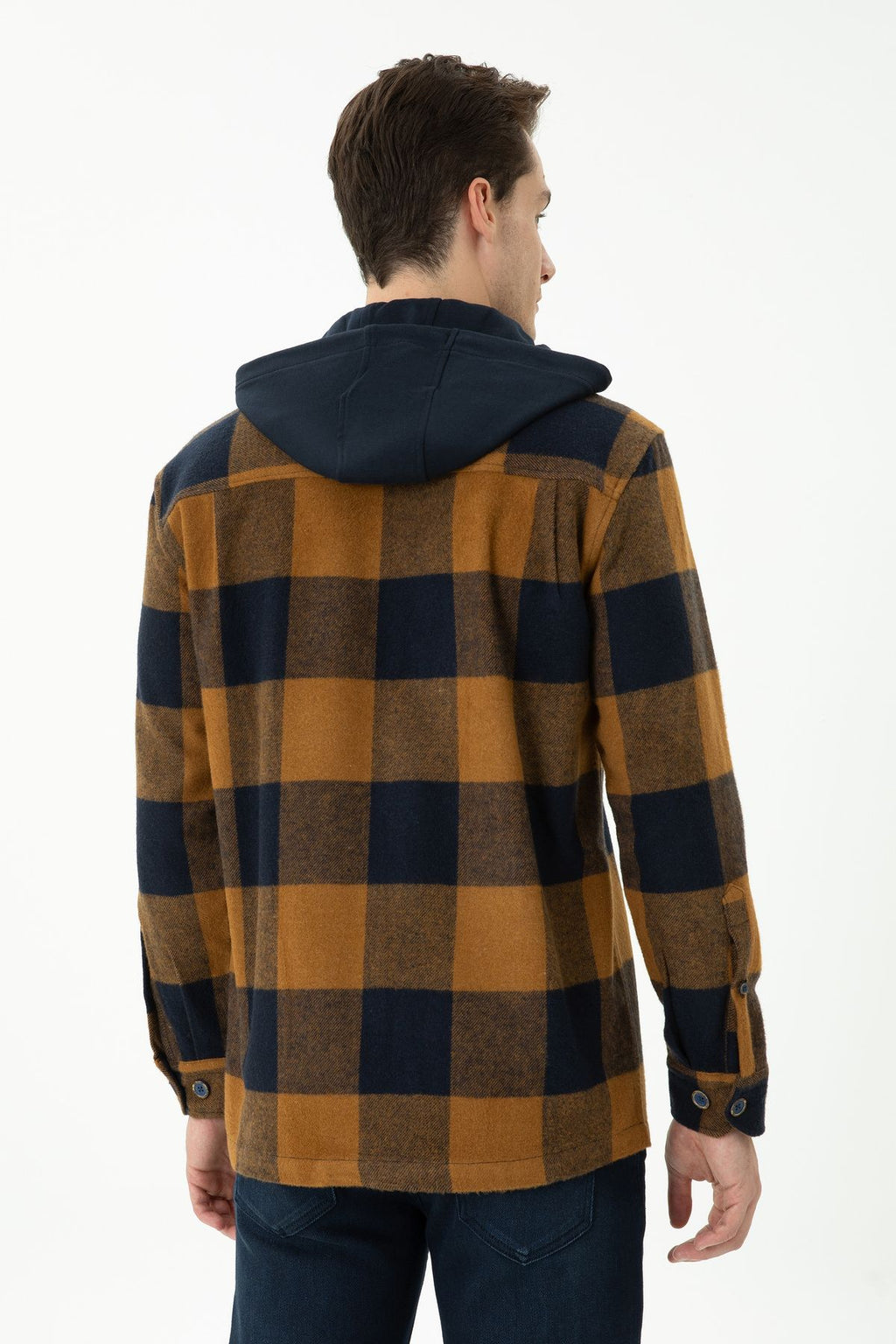 U.S. Polo Assn. Erkek Oversize Flanel Gömlek - Kaban Yaka - Uzun Kol