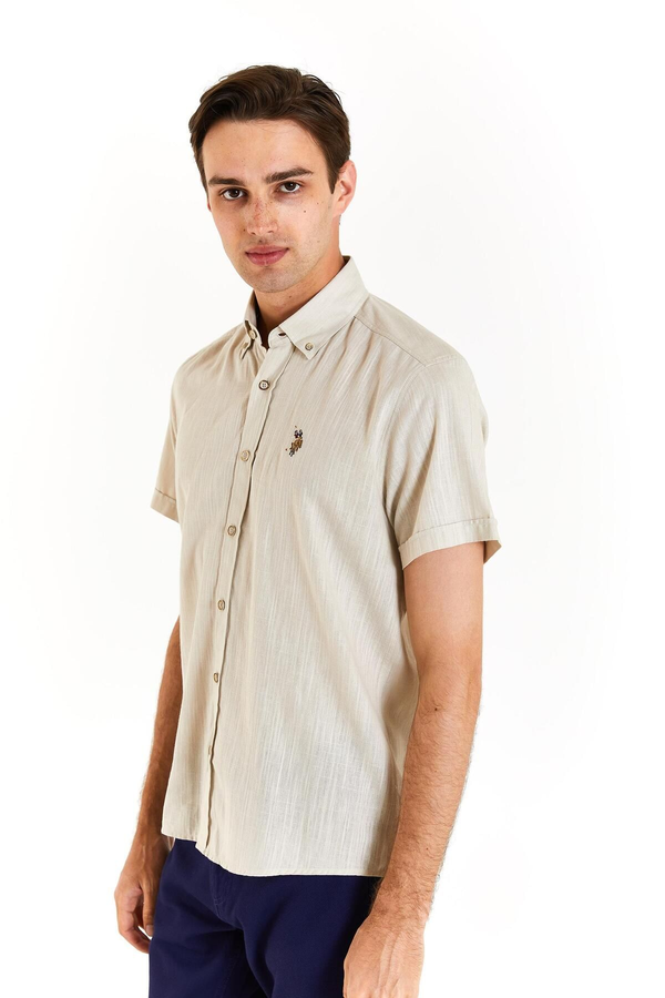 U.S. Polo Assn. Minimalist Kısa Kol Erkek Gömleği - Regular Fit