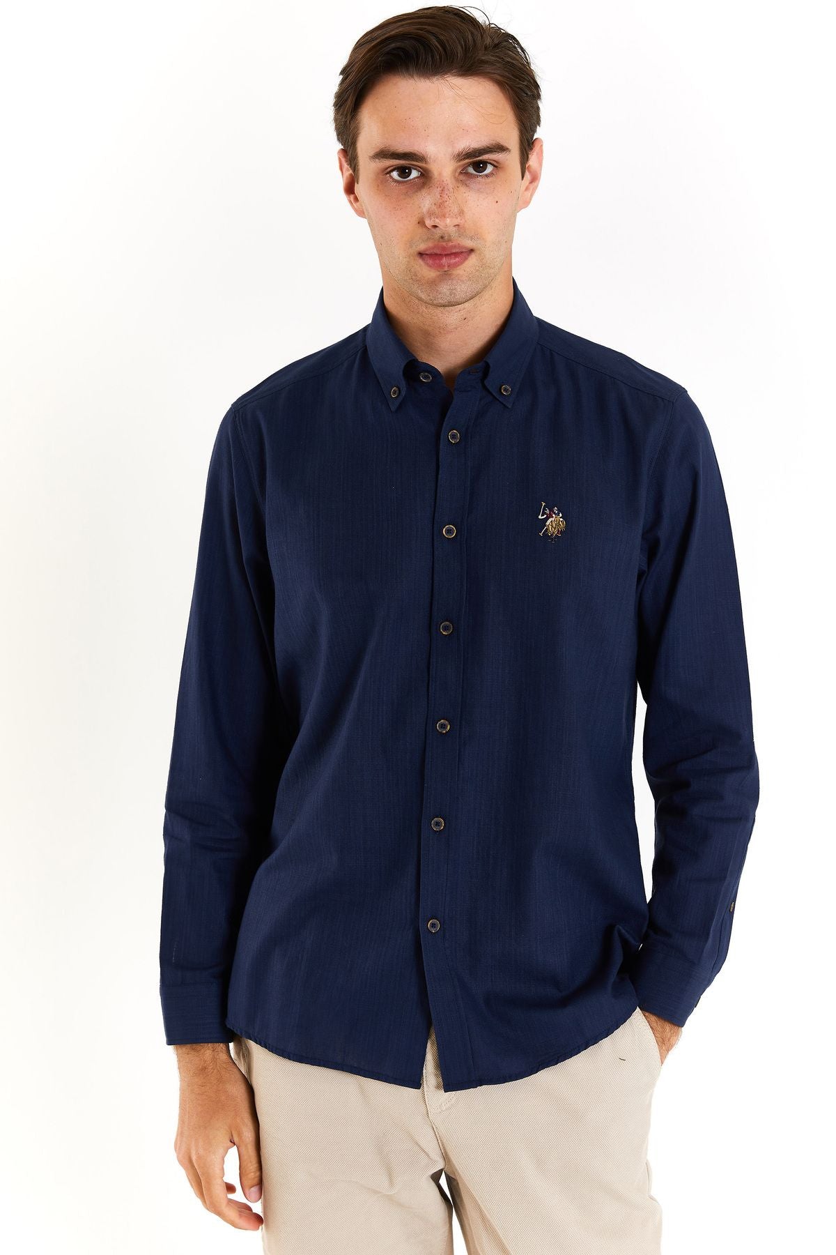 U.S. Polo Assn. Minimalist Erkek Gömlek - Uzun Kol - Günlük & İş Main image