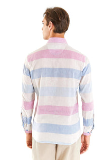 U.S. Polo Assn. Minimalist Çizgili Uzun Kol Erkek Gömleği - Regular Fit