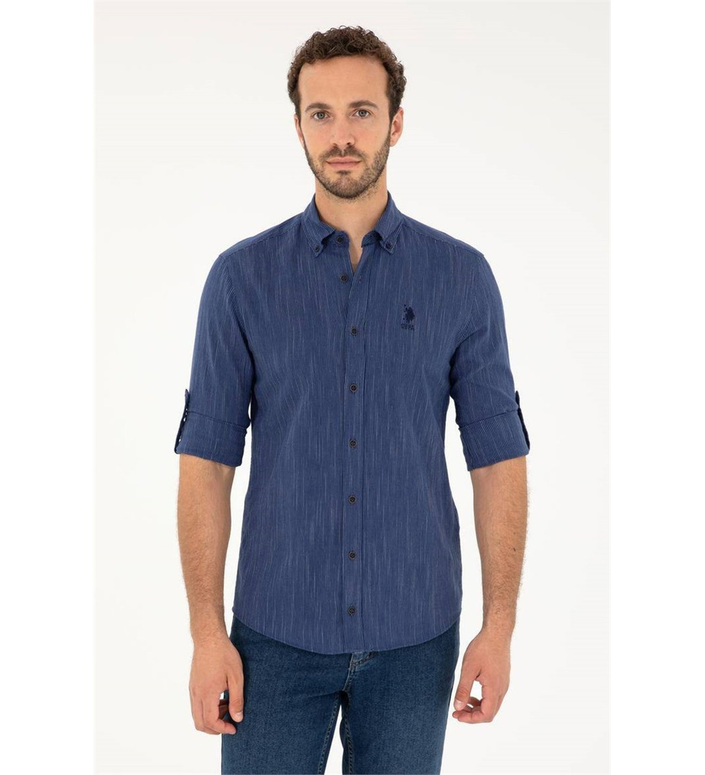 U.S. Polo Assn. Minimalist 3/4 Kol Erkek Gömlek - Günlük Şıklık
