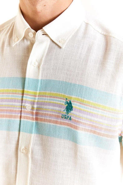 U.S. Polo Assn. Minimalist Çizgili Uzun Kol Erkek Gömlek Secondary image