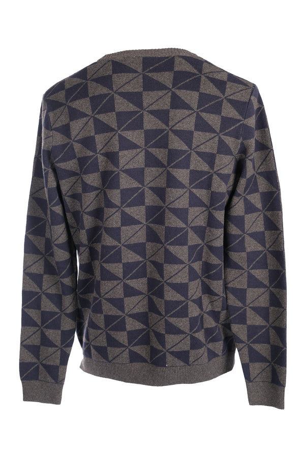 U.S. Polo Assn. Erkek Geometrik Desenli Uzun Kol Kazak - Minimalist Stil