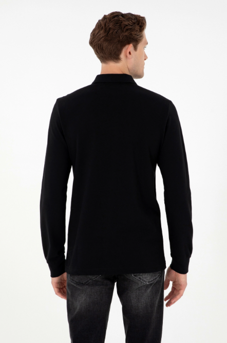 U.S. Polo Assn. Erkek Uzun Kol Polo Yaka Sweatshirt - Günlük Minimalist Stil