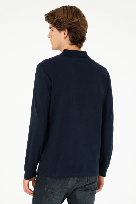 U.S. Polo Assn. Erkek Uzun Kol Polo Yaka Sweatshirt - Günlük Minimalist Stil