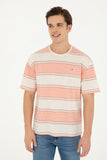 U.S. Polo Assn. Oversize Çizgili Erkek T-Shirt - Rahat ve Şık
