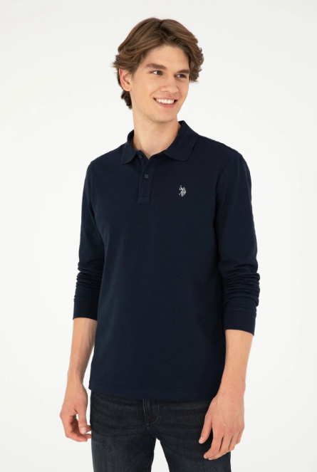 U.S. Polo Assn. Erkek Uzun Kol Polo Yaka Sweatshirt - Günlük Minimalist Stil Main image