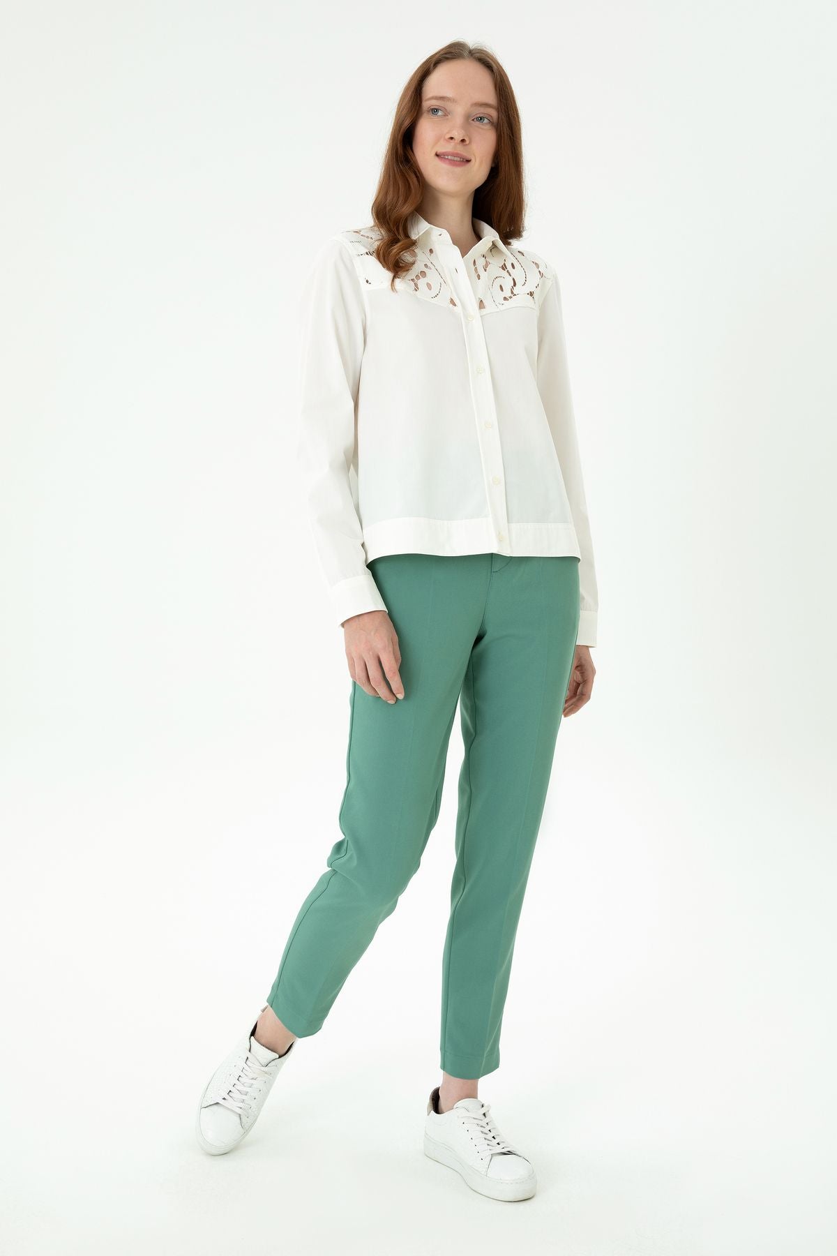 U.S. Polo Assn. Minimalist Kadın Pantolon - Yüksek Bel Dar Kesim Main image