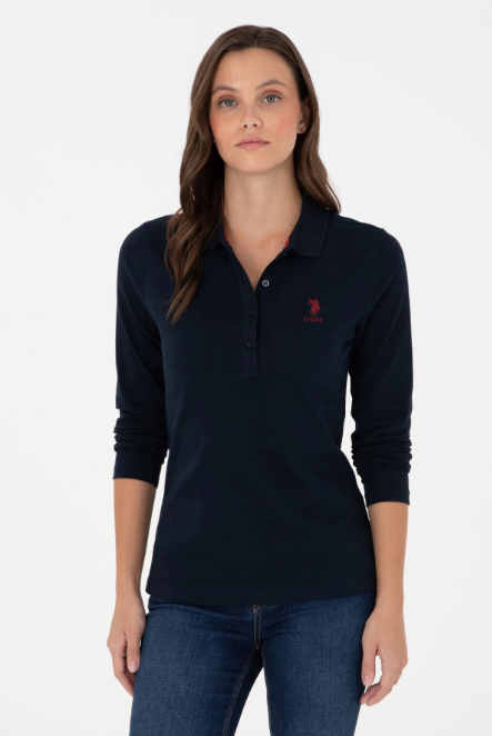 U.S. Polo Assn. Kadın Uzun Kol Polo Yaka Sweatshirt - Minimalist Tarz Main image