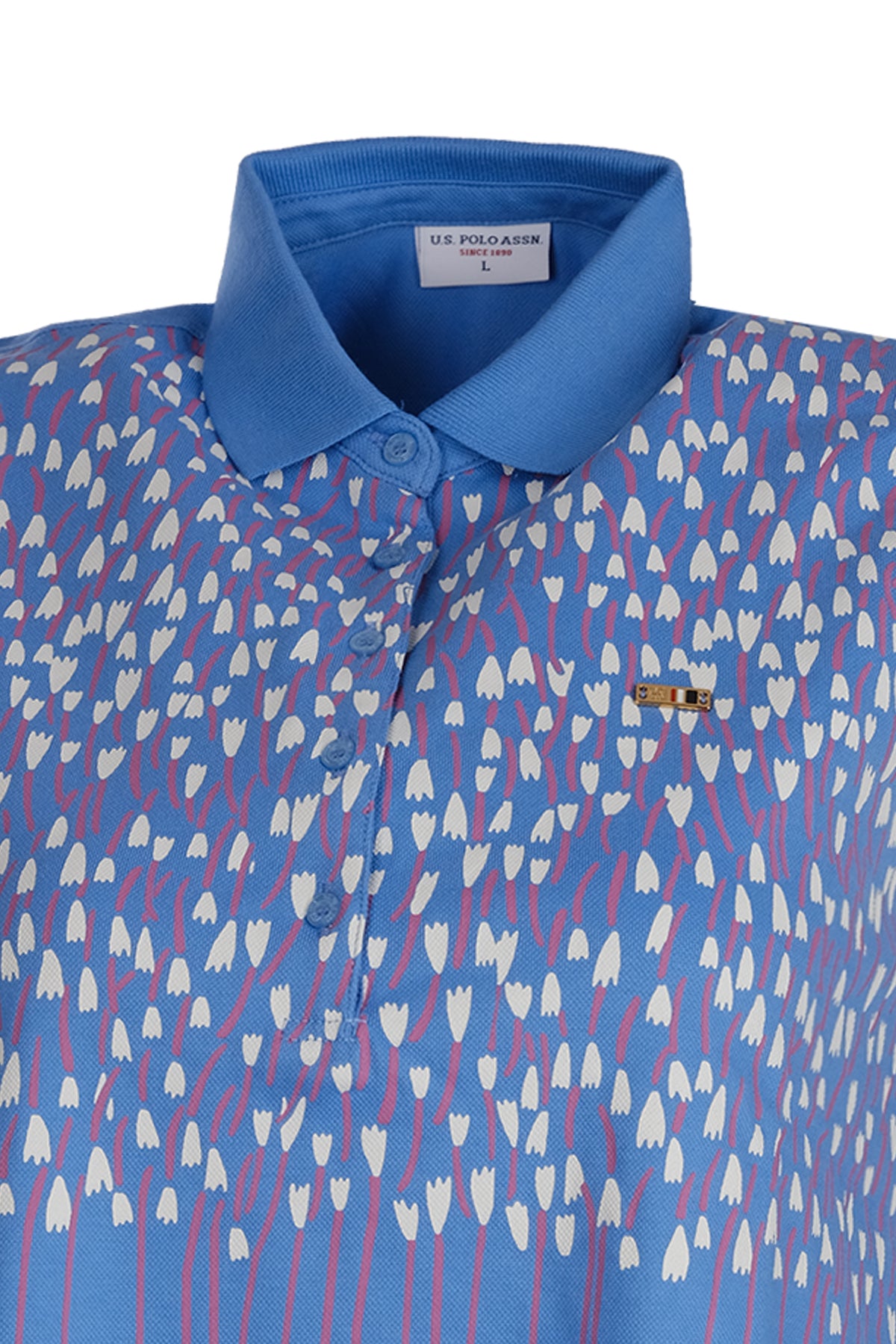 U.S. Polo Assn. Kolsuz Çiçek Desenli Midi Tişört - Polo Yaka Secondary image
