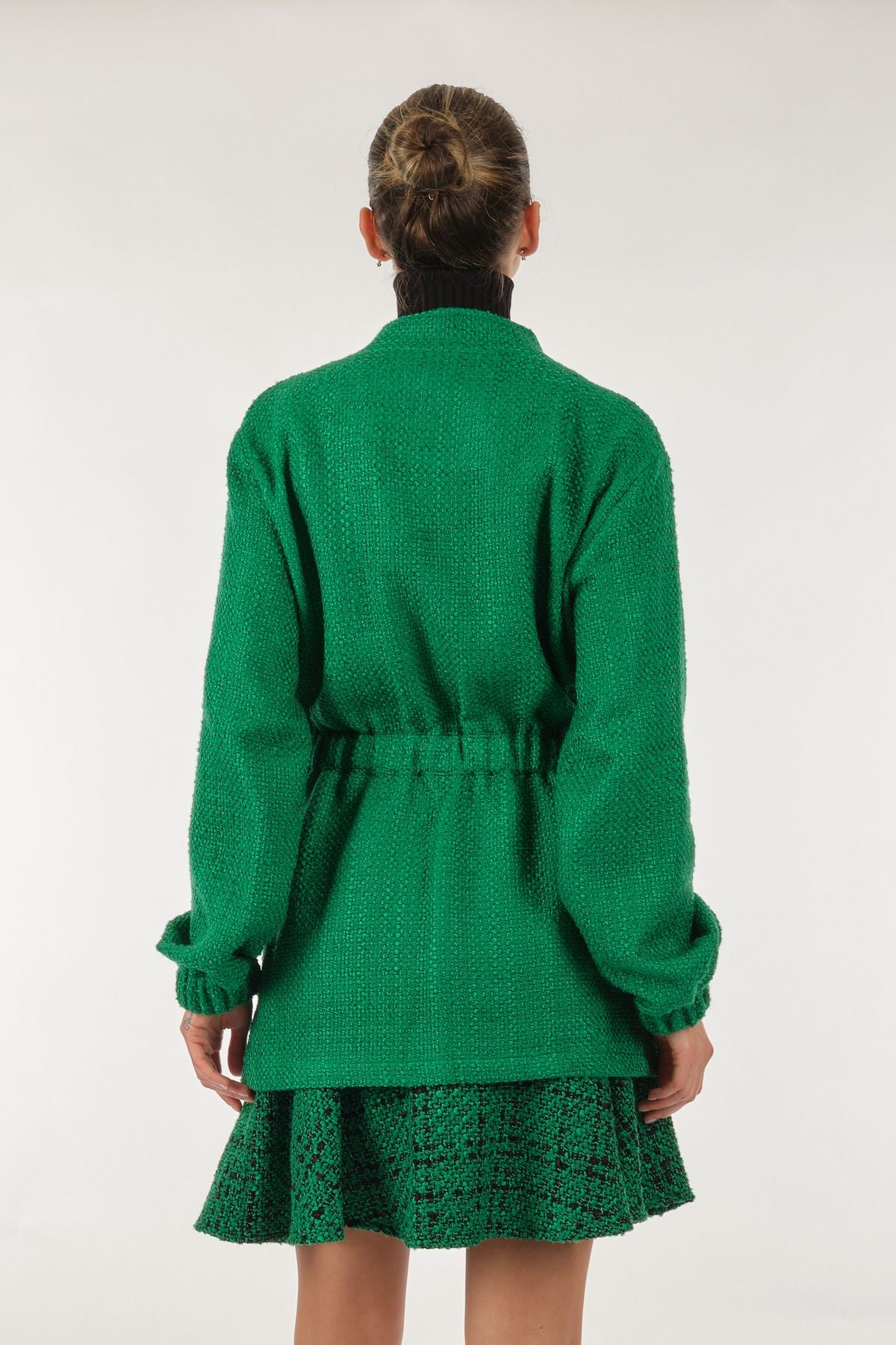 Unique Mode Oversize Tüy Detaylı Midi Kadın Ceket - Vintage Stil