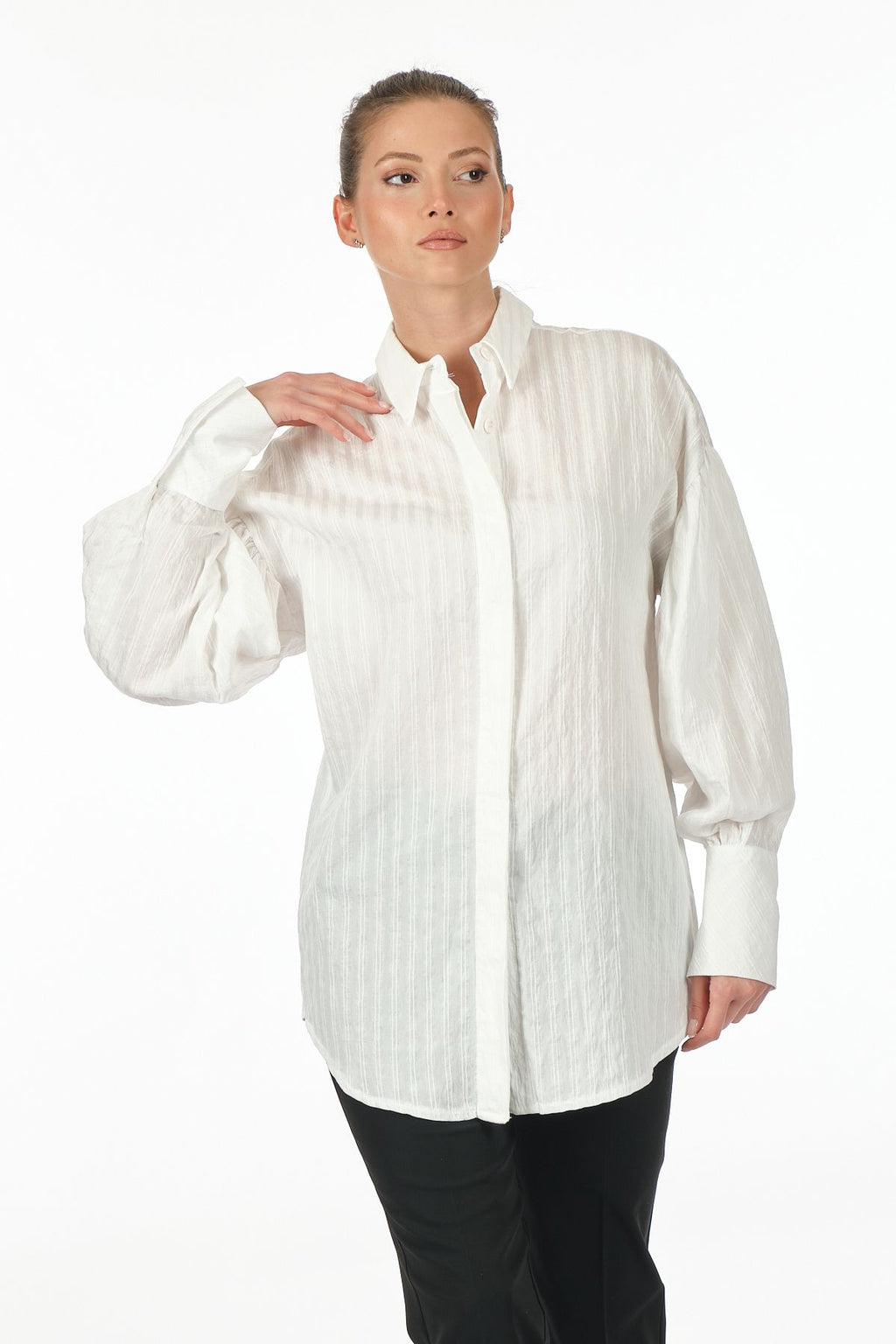 Unique Mode Oversize Balon Kol Midi Gömlek - Minimalist Şıklık