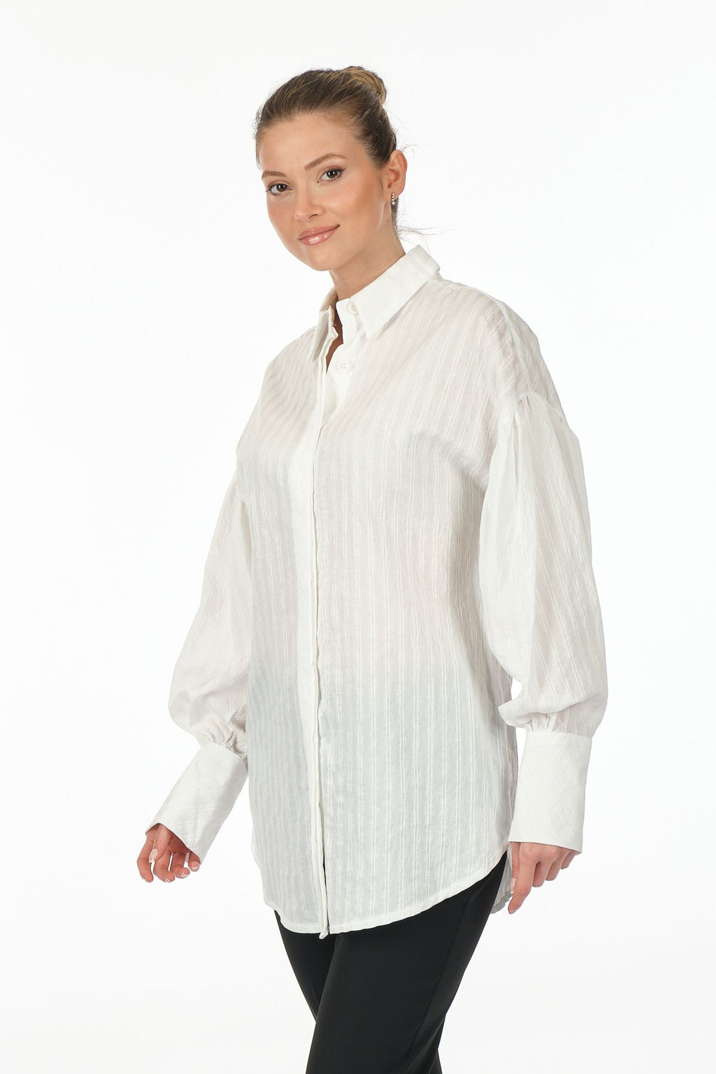 Unique Mode Oversize Balon Kol Midi Gömlek - Minimalist Şıklık