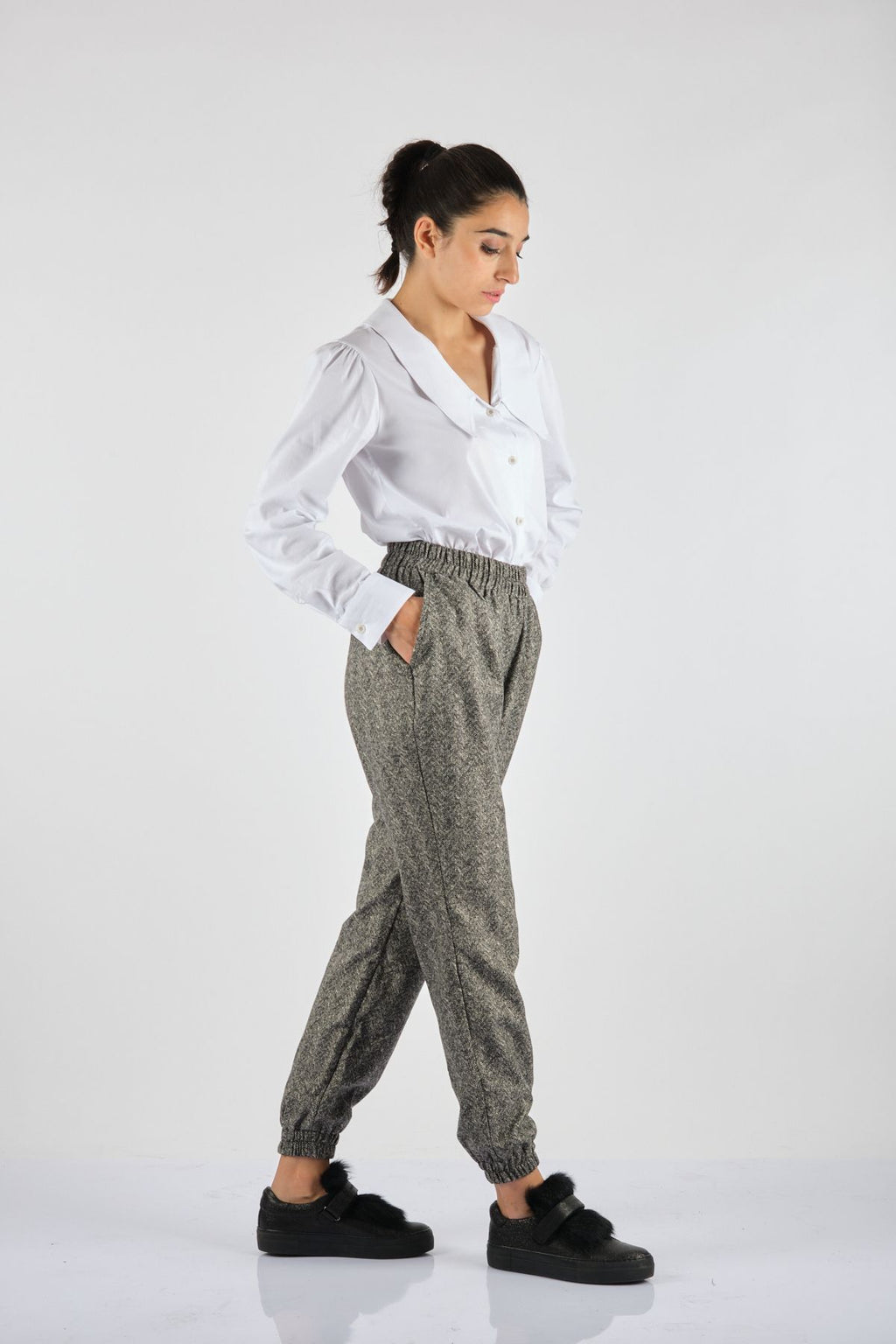 Unique Mode Minimalist Jogger Pantolon - Lastikli Bel - Midi Boy