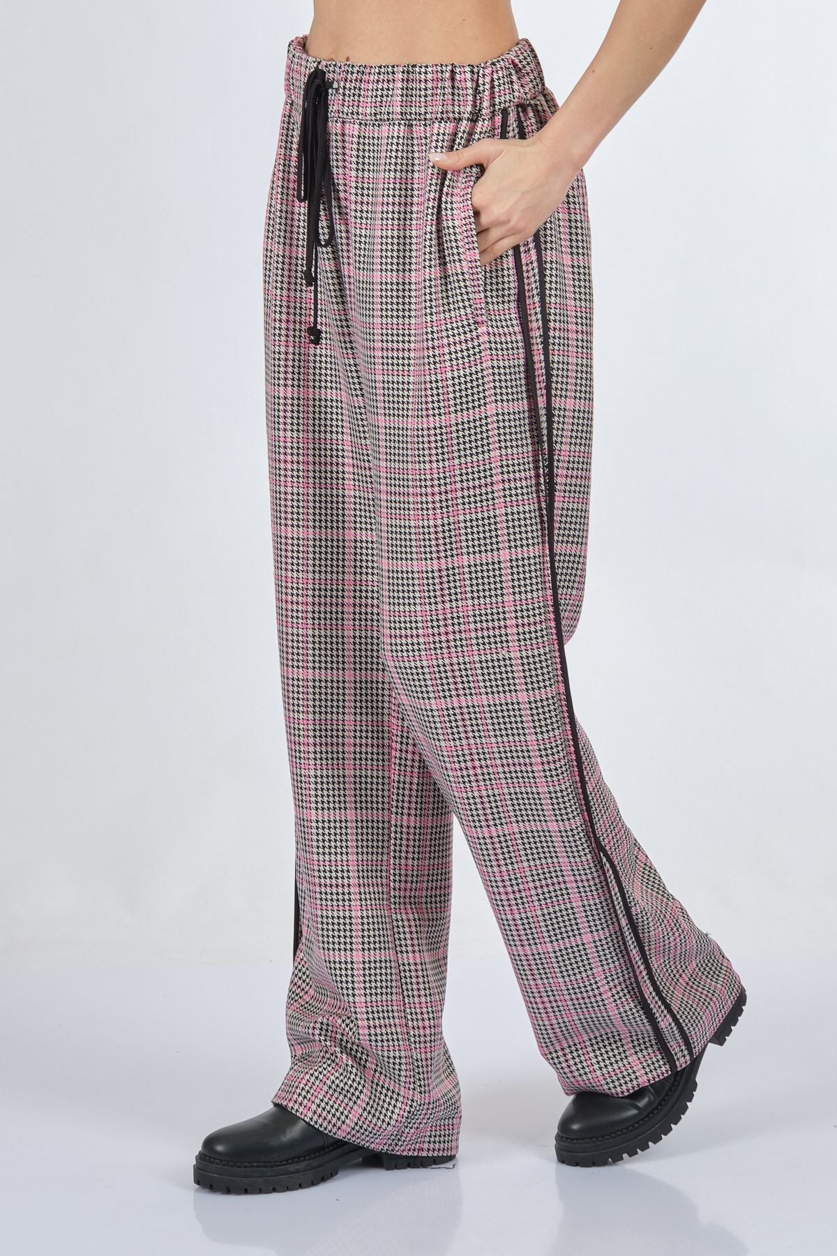 Unique Mode Oversize Midi Kareli Kadın Pantolon - Günlük Şıklık