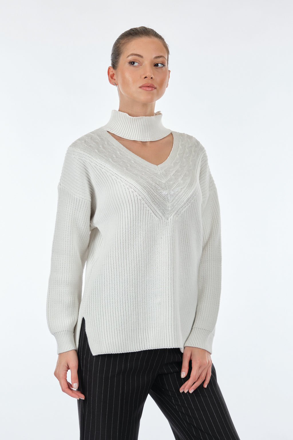 Unique Mode Minimalist Boğazlı Oversize Triko - Günlük Şıklık
