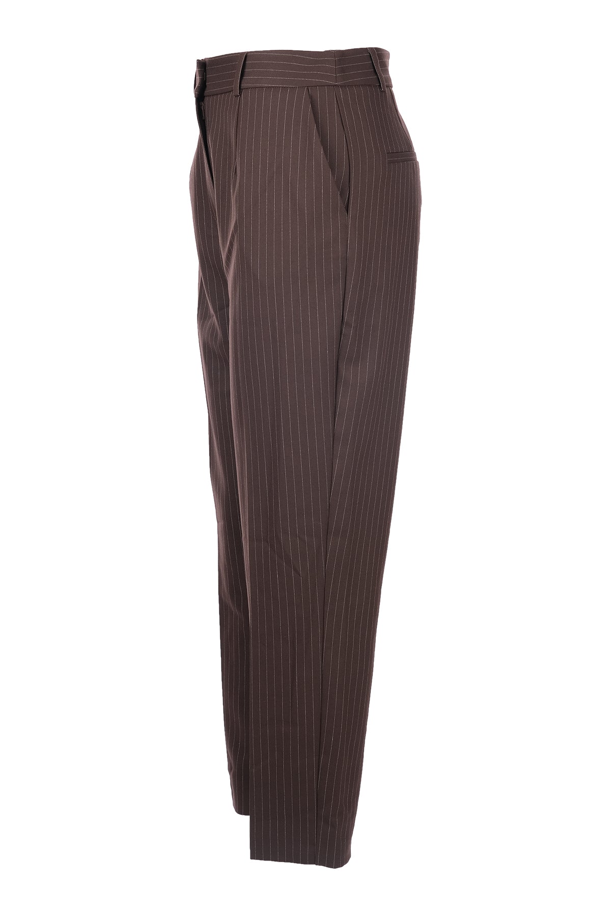 Unique Mode Minimalist Çizgili Midi Kadın Pantolon - Yüksek Bel Secondary image