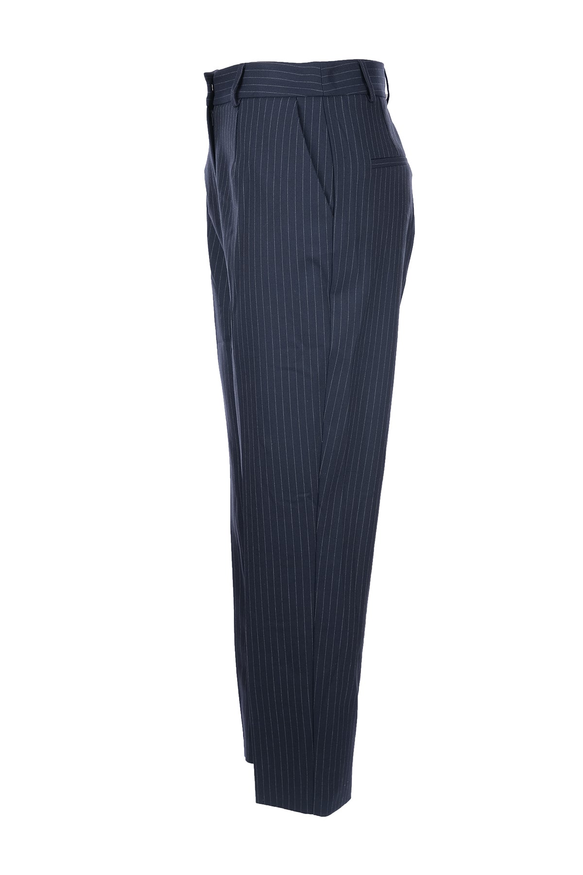 Unique Mode Minimalist Çizgili Midi Kadın Pantolon - Yüksek Bel Secondary image