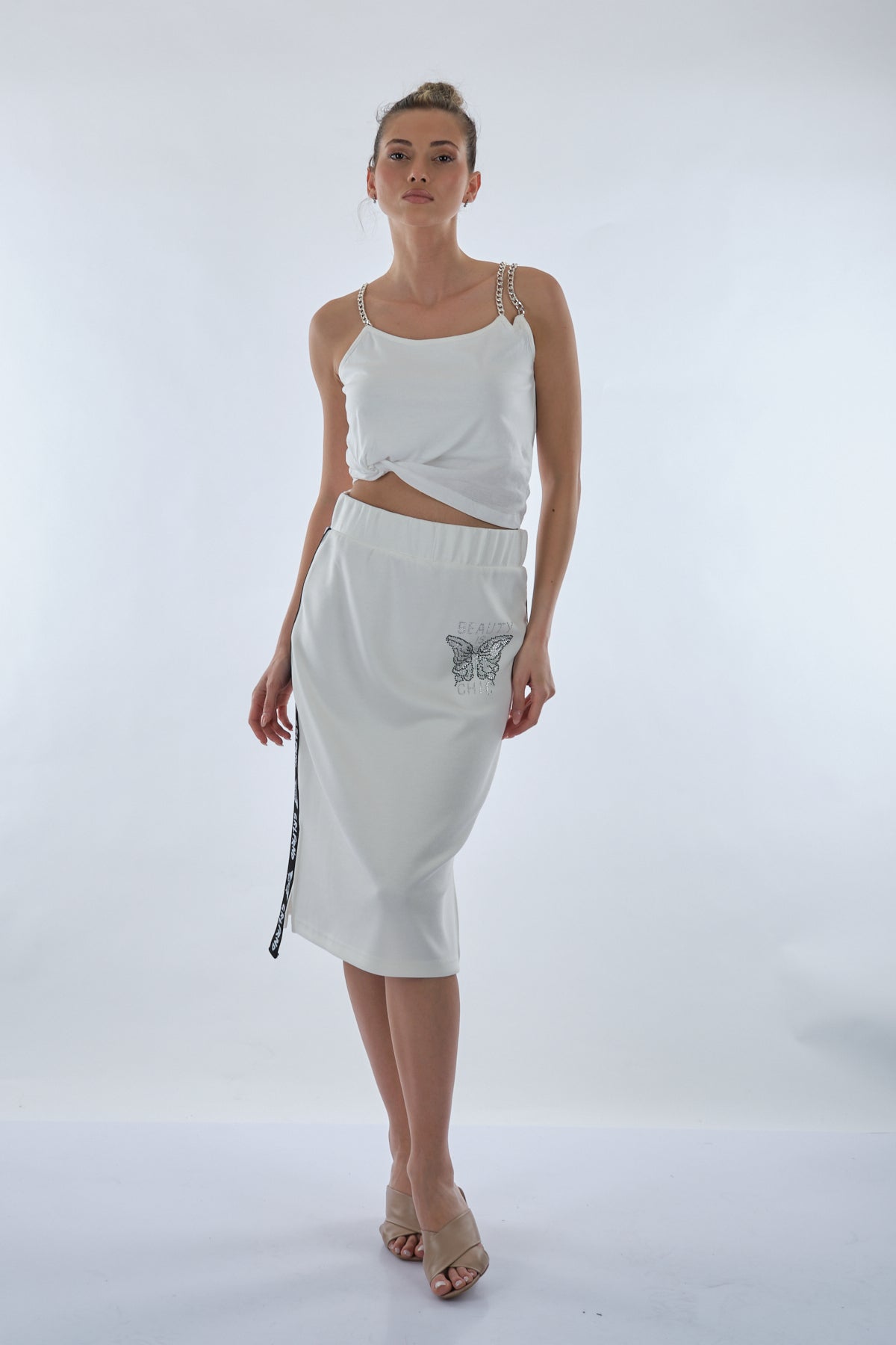 Unique Mode Minimalist Midi Etek & Crop Top Takım - Günlük & Şık Secondary image