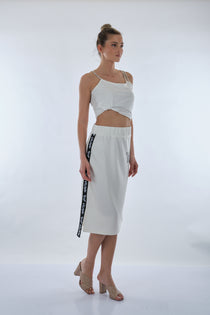 Unique Mode Minimalist Midi Etek & Crop Top Takım - Günlük & Şık