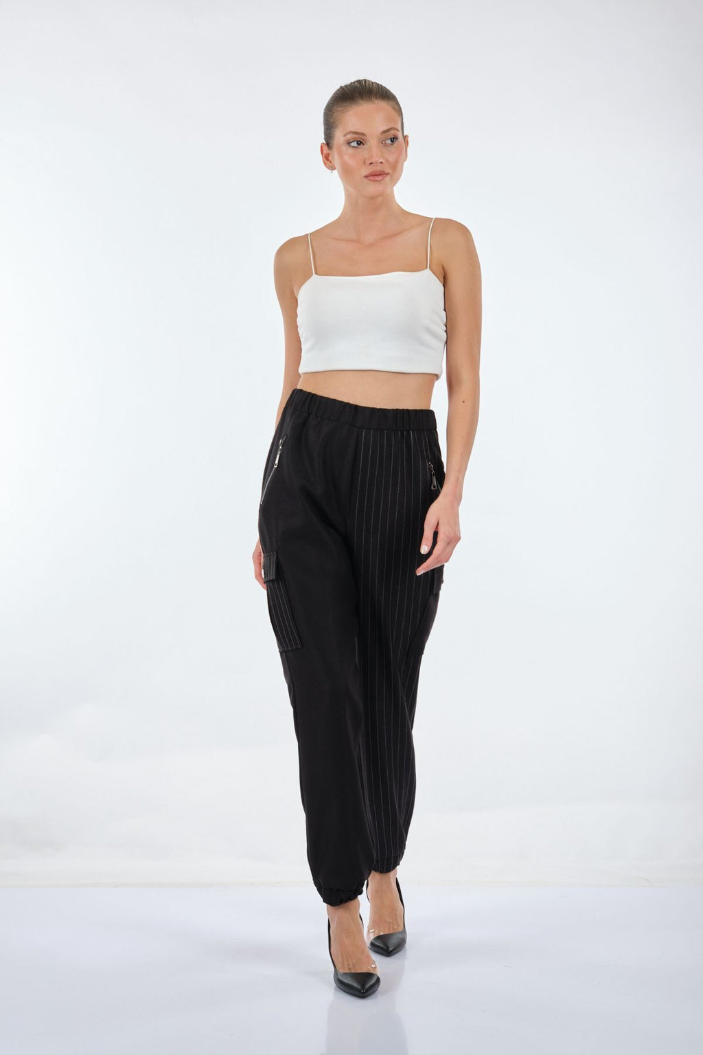 Unique Mode Oversize Çizgili Kadın Pantolon - Minimalist & Rahat