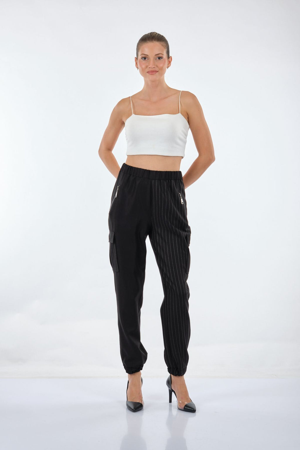 Unique Mode Oversize Çizgili Kadın Pantolon - Minimalist & Rahat