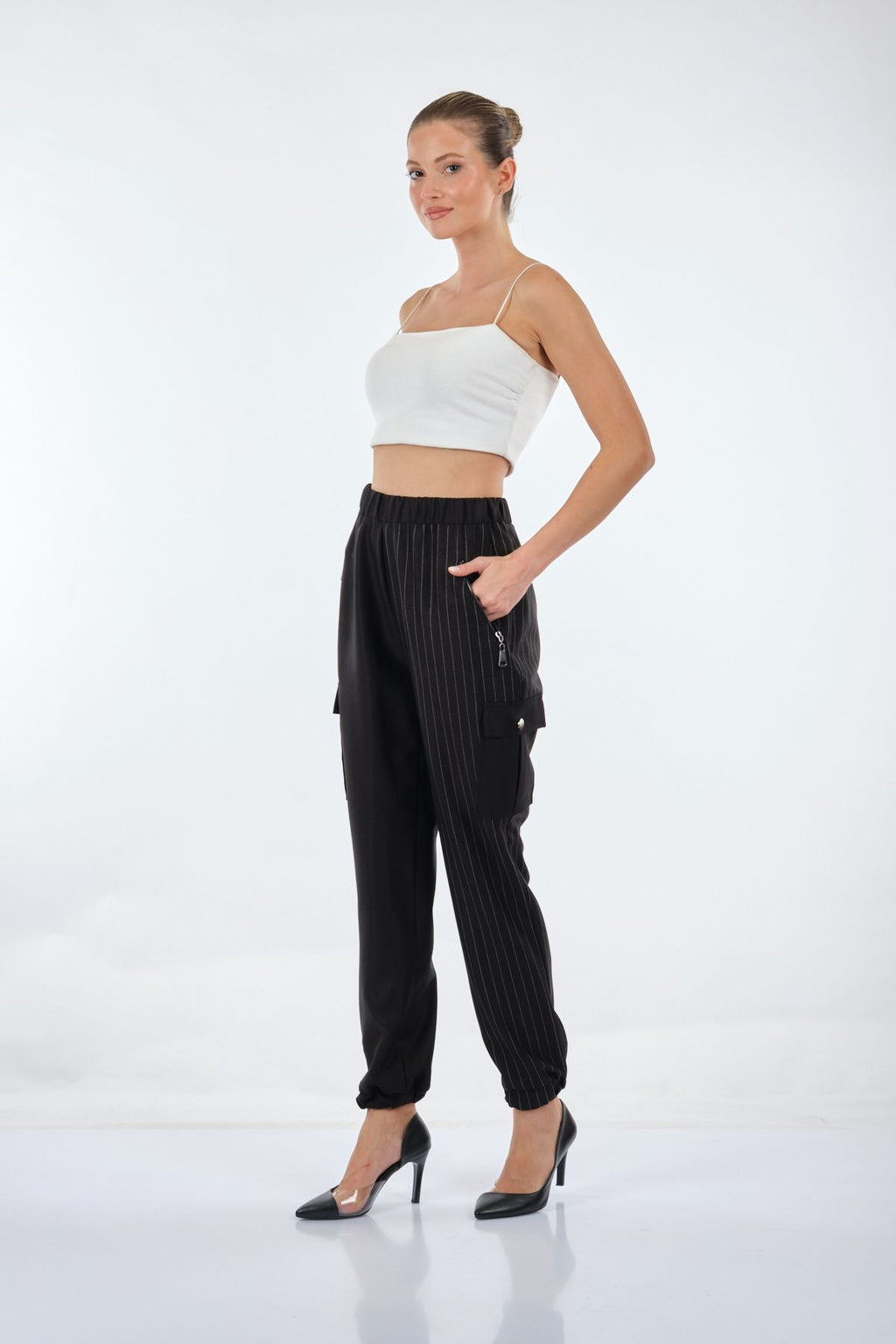 Unique Mode Oversize Çizgili Kadın Pantolon - Minimalist & Rahat
