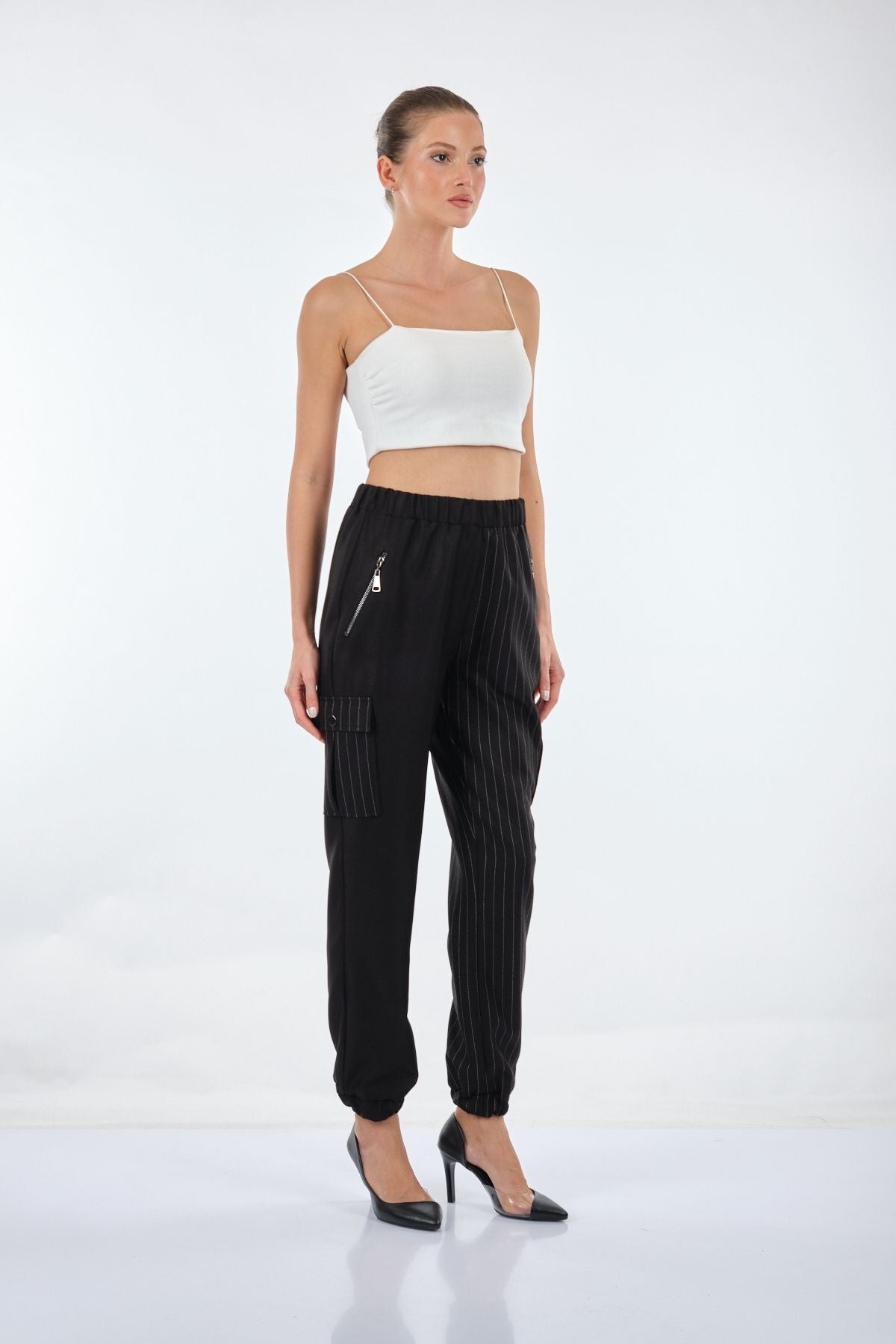 Unique Mode Oversize Çizgili Kadın Pantolon - Minimalist & Rahat