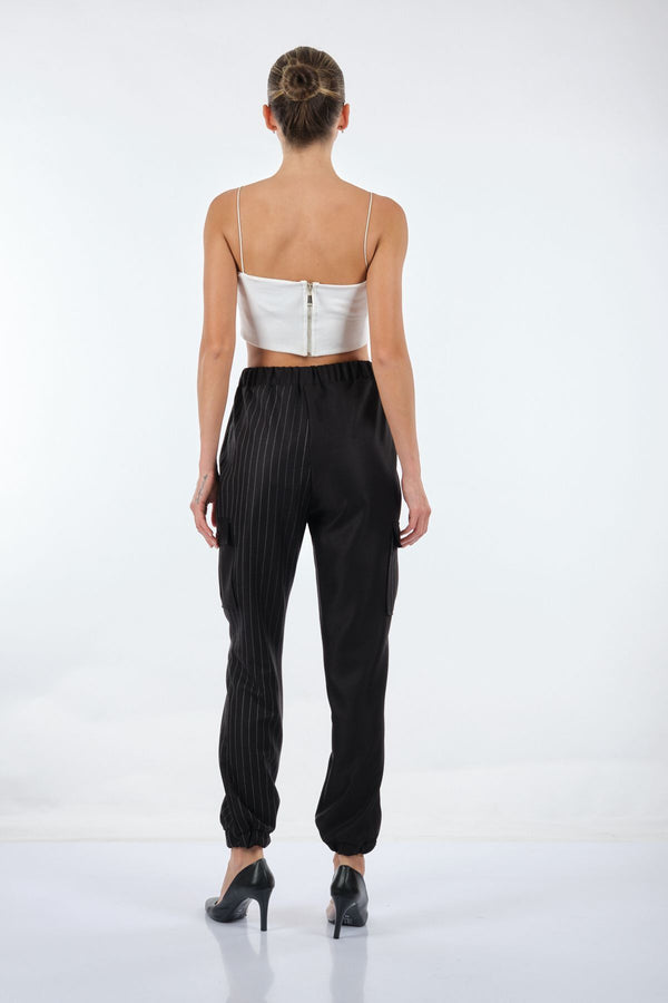 Unique Mode Oversize Çizgili Kadın Pantolon - Minimalist & Rahat