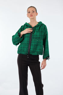 Unique Mode Oversize Kapüşonlu Crop Kadın Mont - Günlük Kullanım