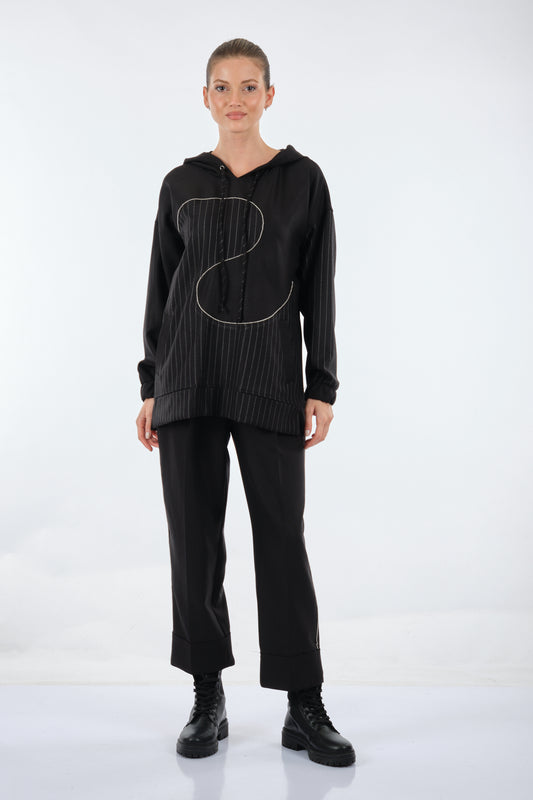 Unique Mode Oversize Kapüşonlu Midi Sweatshirt - Günlük Şıklık