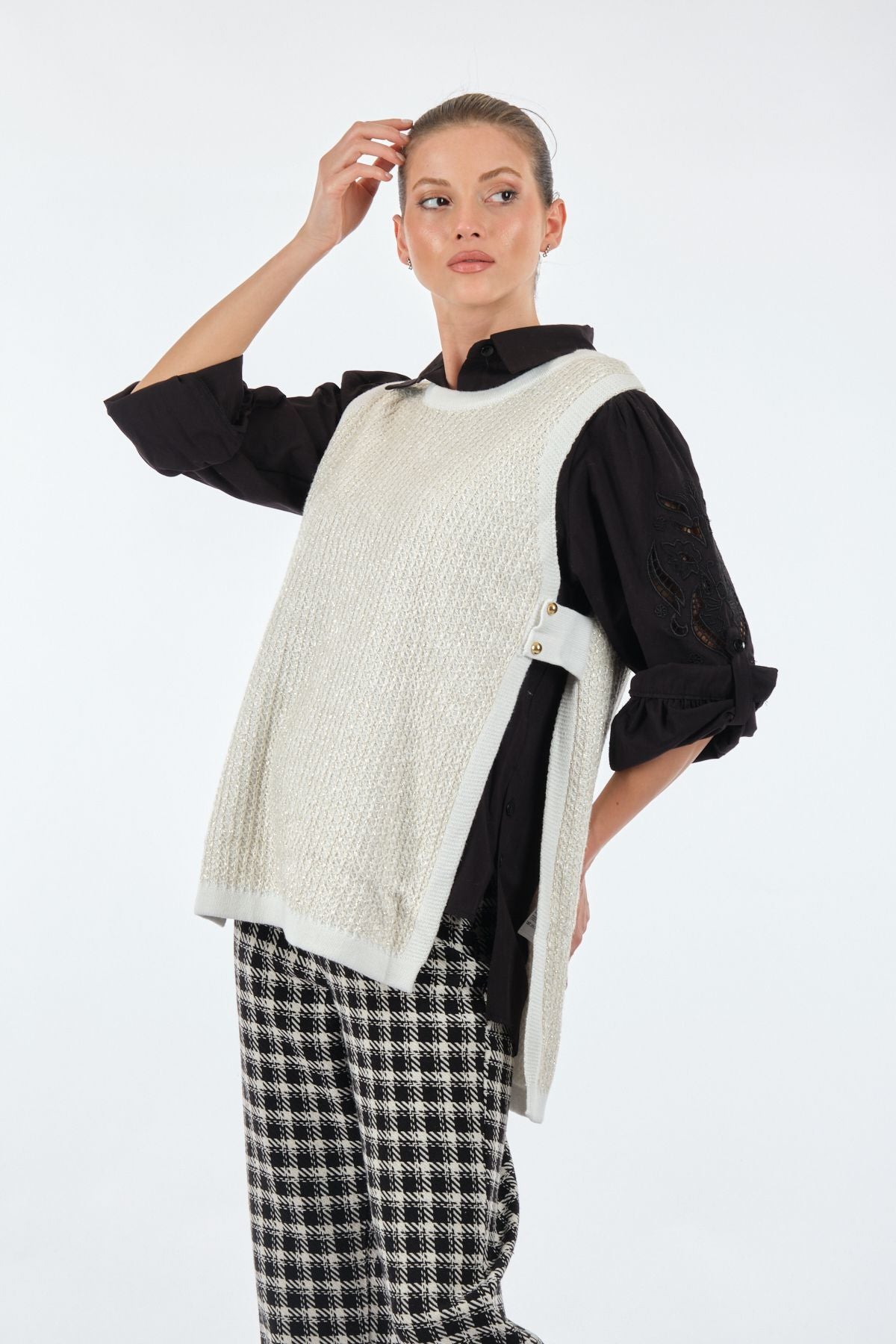 Unique Mode Oversize Midi Kadın Yelek - Minimalist Tarz