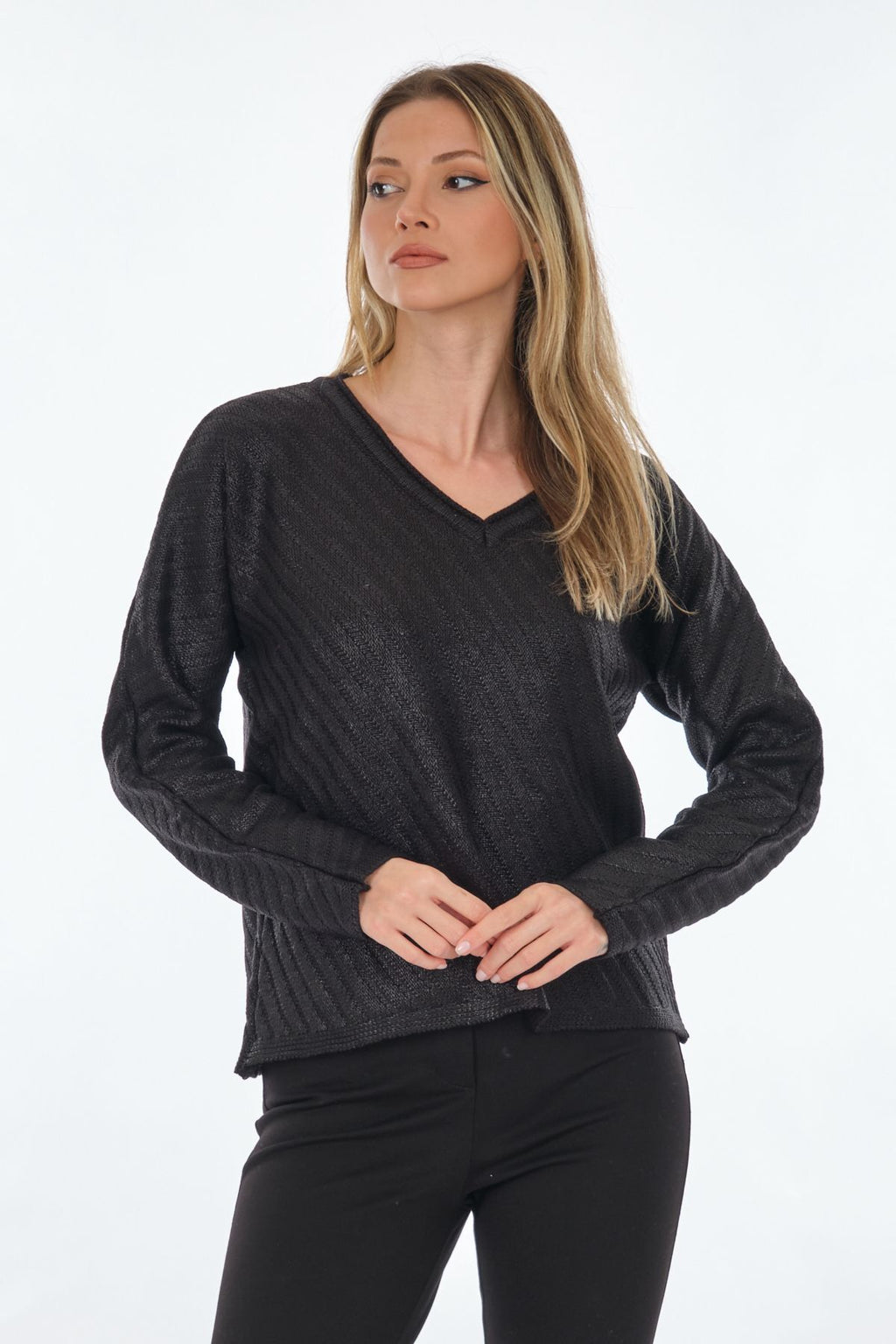 Unique Mode Oversize V Yaka Uzun Kol Triko - Minimalist Tarz
