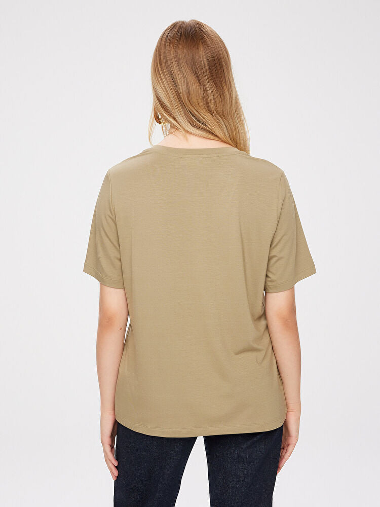 V Yaka Kısa Kol T-Shirt FAİK SÖNMEZ