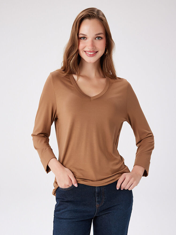 V Yaka Truvakar Kol T-Shirt FAİK SÖNMEZ Main image