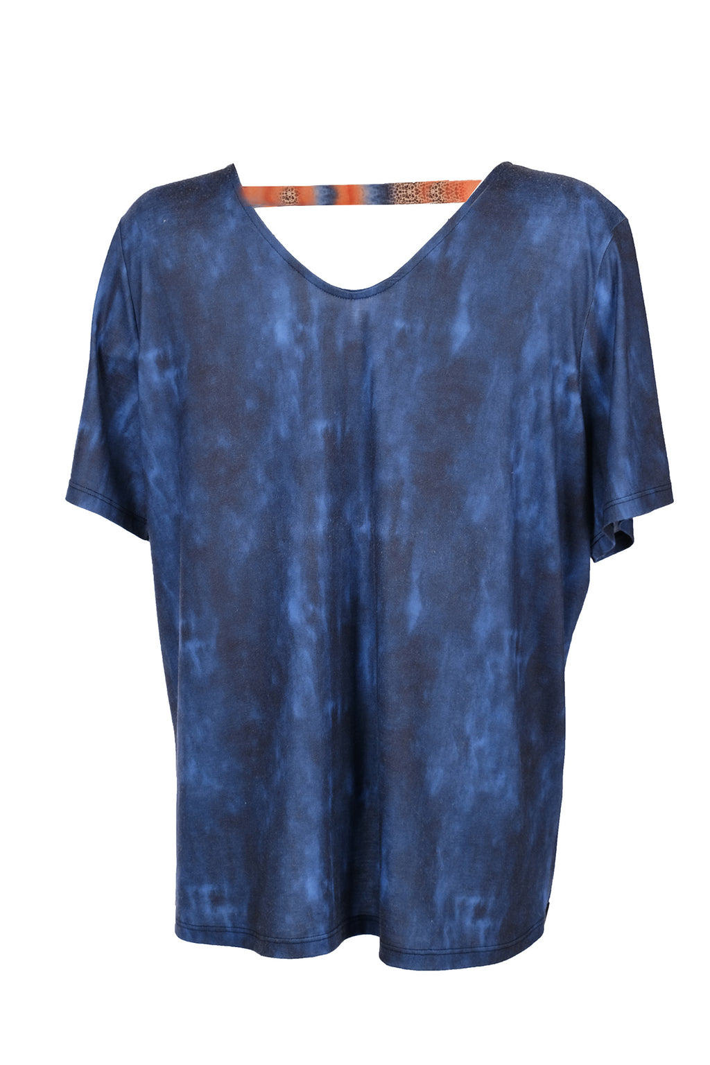 Vedi-bb Oversize V Yaka Kısa Kol Batik Desenli Kadın Bluz - Günlük Şıklık