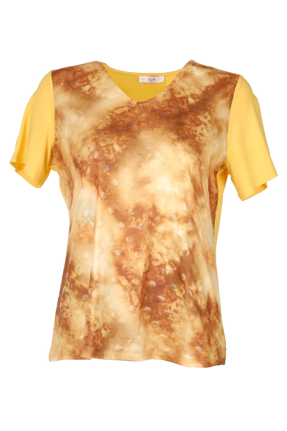 Vedi-bb Oversize V Yaka Minimalist Kadın Bluz - Kısa Kol Main image