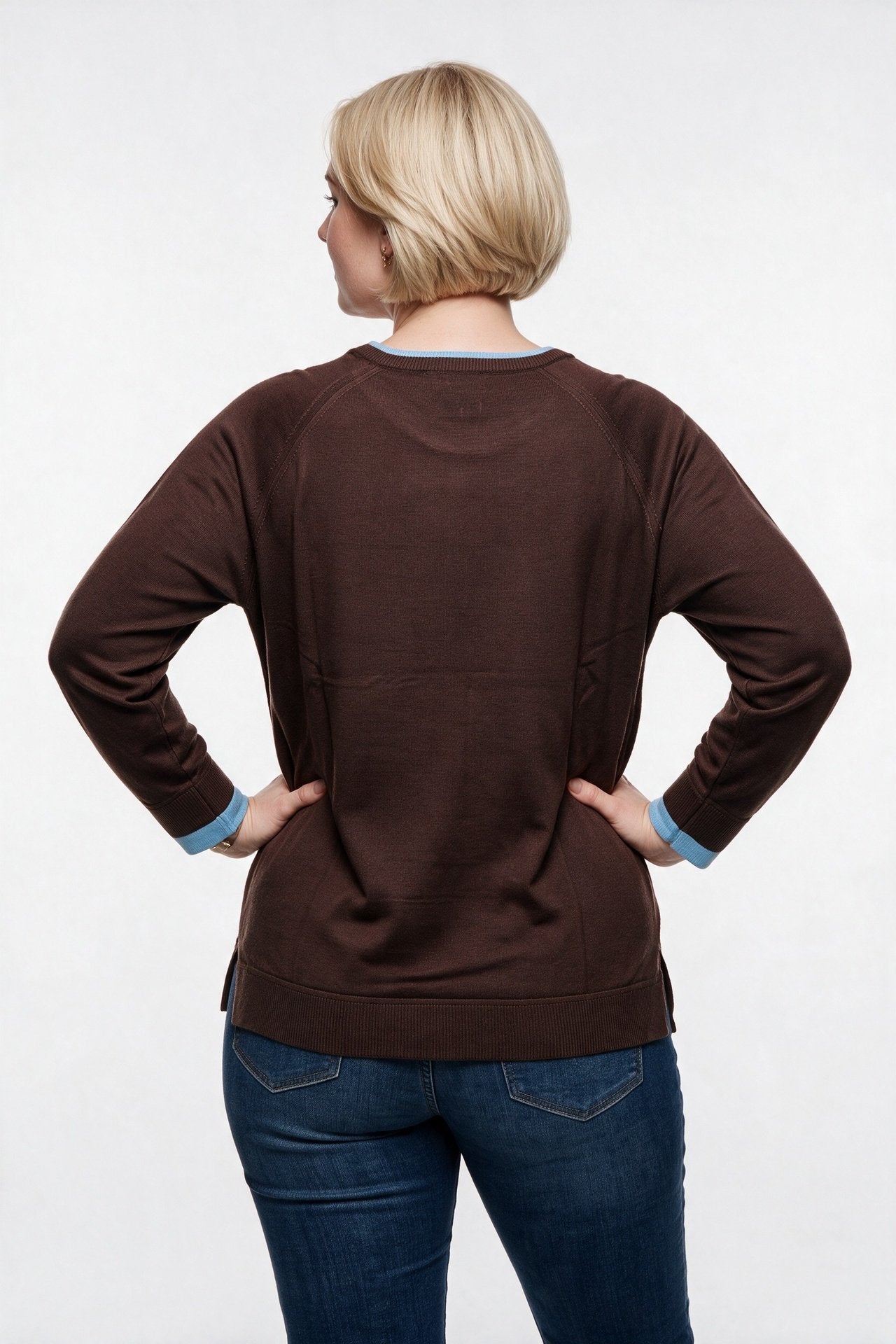 Vedi-bb Kadın Büyük Beden Bisiklet Yaka Raglan Kol Bluz Pullu Cep Detaylı Secondary image