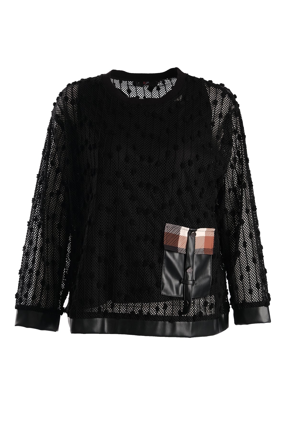 Vedi-bb Oversize Uzun Kol File Kadın Bluz - Minimalist Tasarım Main image