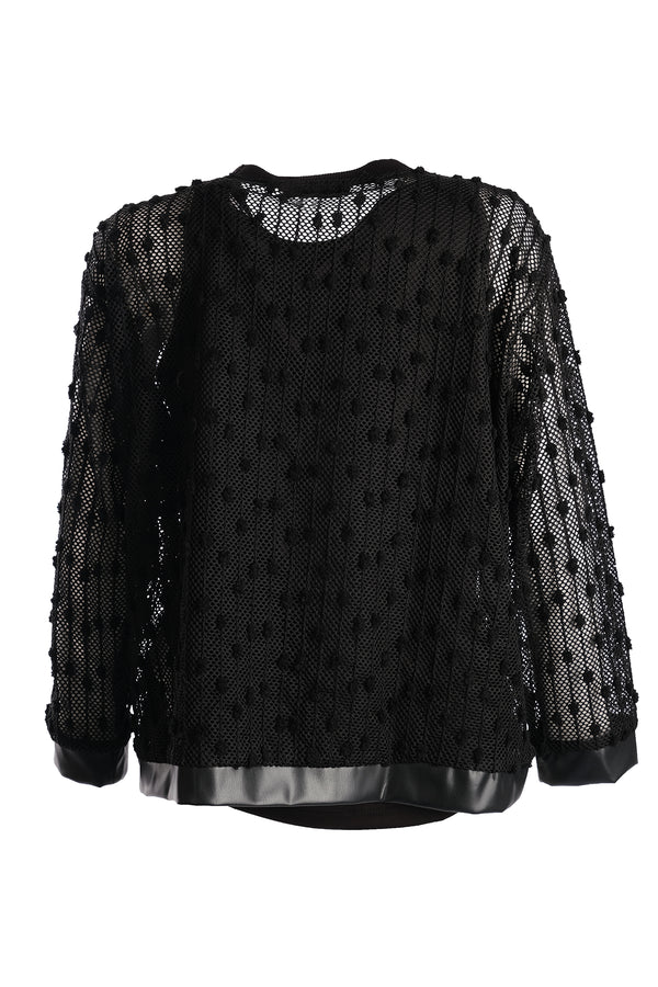 Vedi-bb Oversize Uzun Kol File Kadın Bluz - Minimalist Tasarım