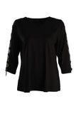 Vedi-bb Minimalist V-Neck 3/4 Sleeve Women's Blouse - Casual & Special Occasions
