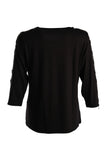 Vedi-bb Minimalist V-Neck 3/4 Sleeve Women's Blouse - Casual & Special Occasions